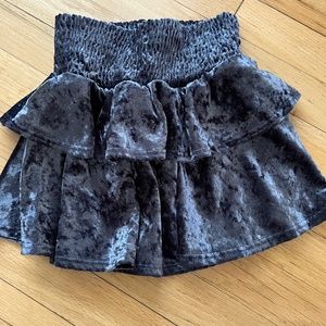 Pixie Lane Girls Smocked Metallic Blue Skirt Size 7